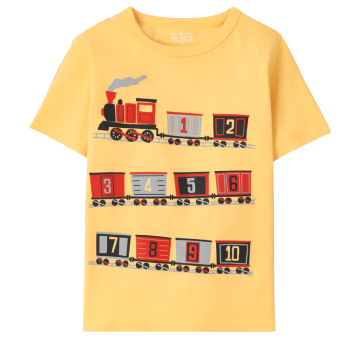 The Children's Place -Toddler Short Sleeve Train Numbers Graphic T-Shirt