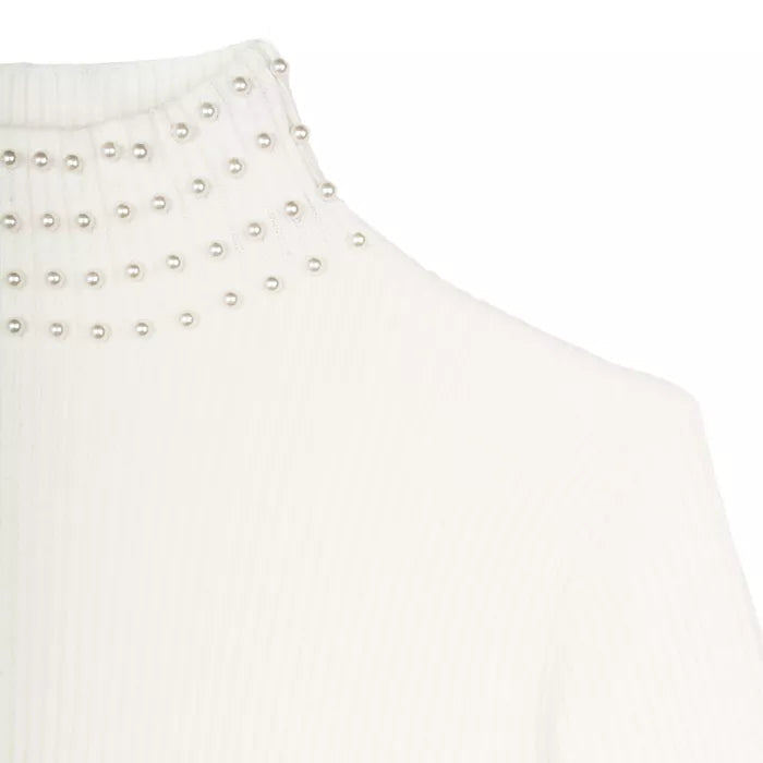 Rare Editions - Pearl Embellished Sweater Dress (5)