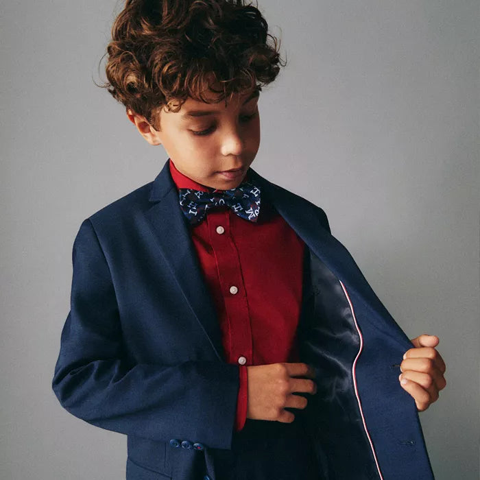 Tommy Hilfiger - Big Boys Long Sleeve Stretch Solid Poplin Shirt and Bow Tie