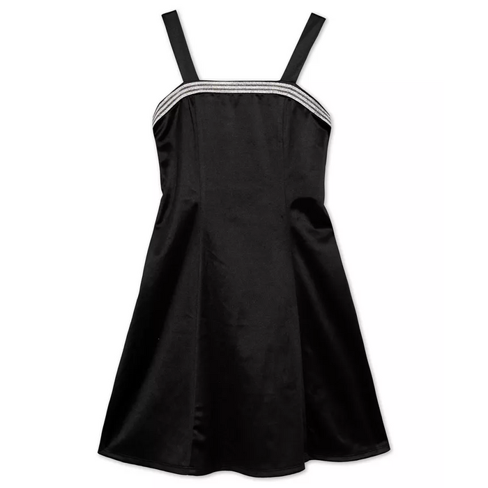 Speechless - Big Girls Rhineston Skater Dress Black (14)