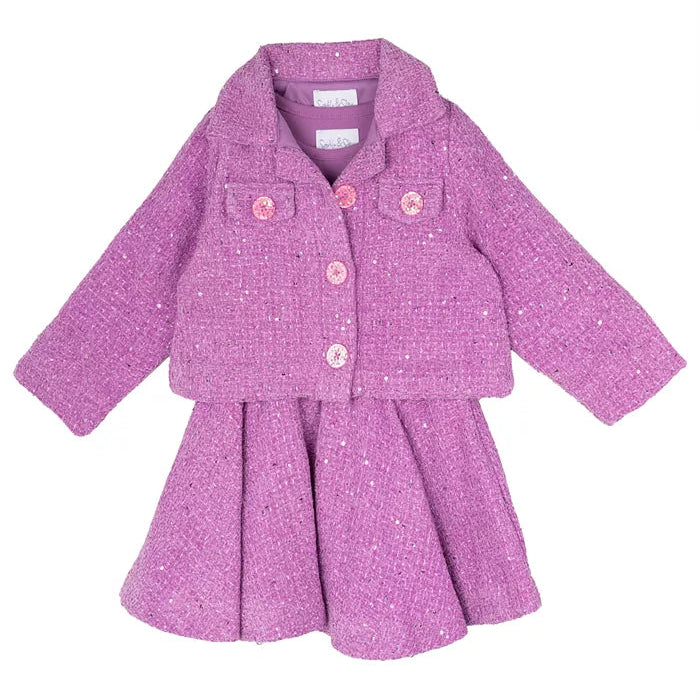 Sparkle and Shine - Sequin Tweed Skirt Dress with Jacket (4)