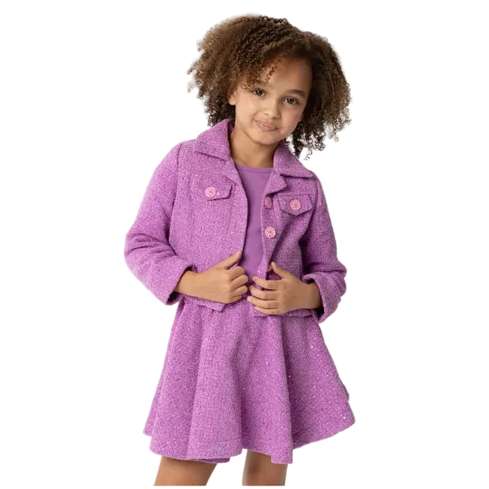 Sparkle and Shine - Sequin Tweed Skirt Dress with Jacket (4)