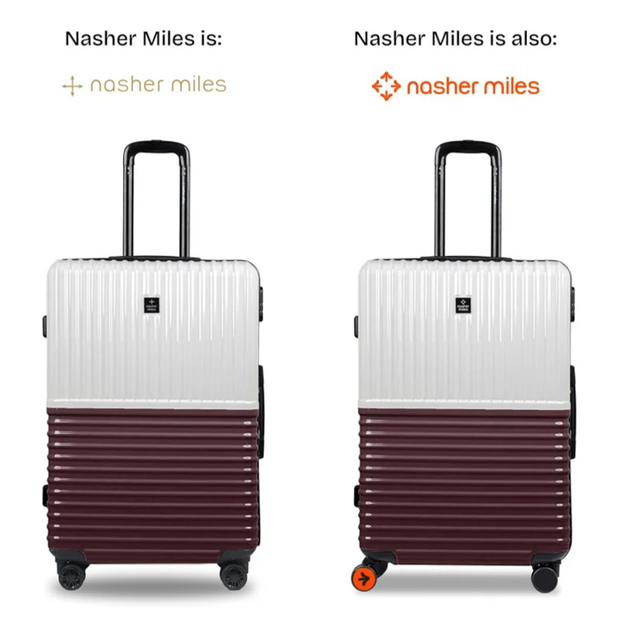 Nasher Miles Istanbul Hard-Sided ABS and PC Luggage Set of 3 Cream Brown Small, Medium & Large Trolley Bags (55, 65 & 75 cm)