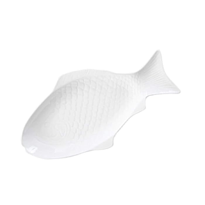 Ceramic Fish Plate - White
