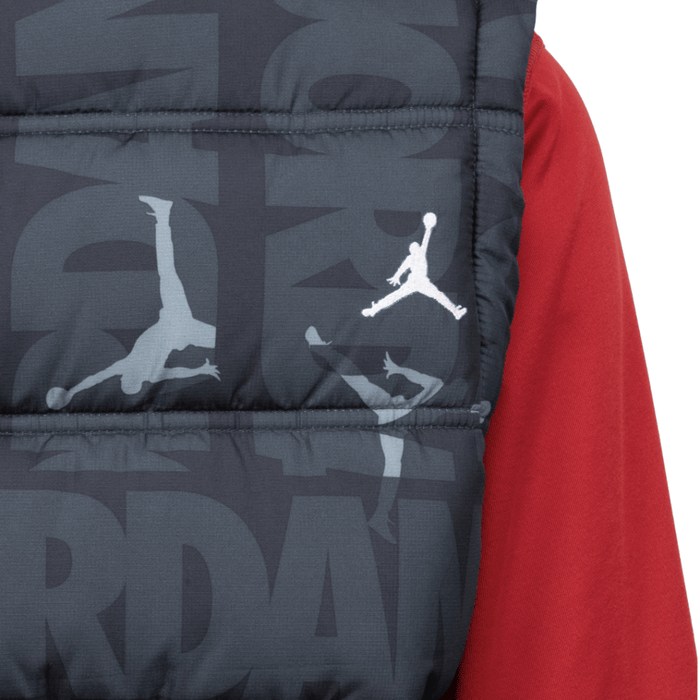 Jordan - Little Boys Layered-Look Hoodie Red Large (12-14)