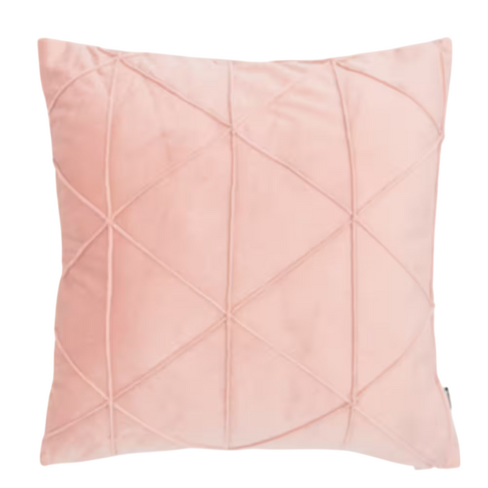 Pillowcase with Geometric Stitched Lattice Pattern Pink