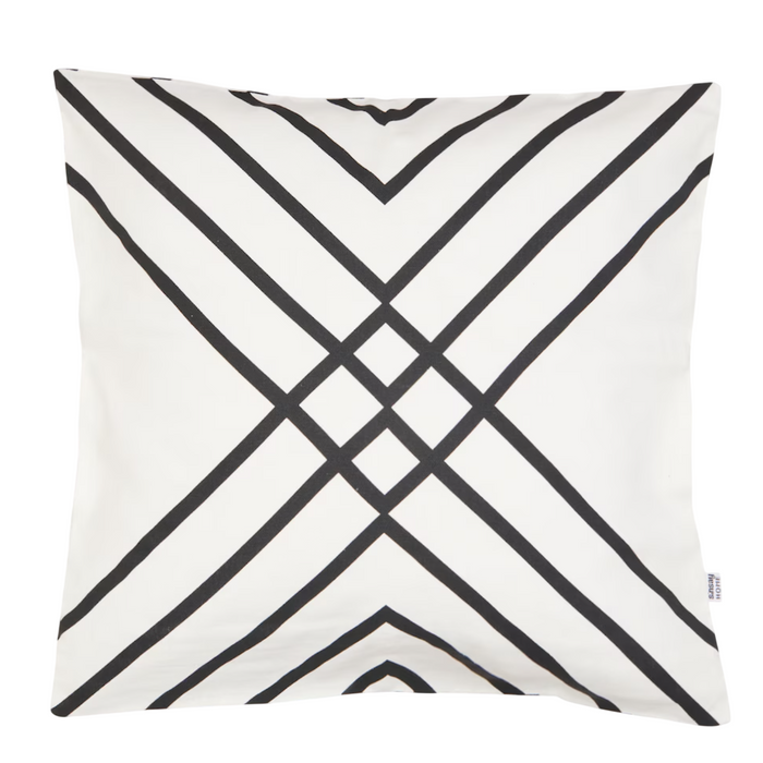 Pillowcase with Black and White Linear Pattern