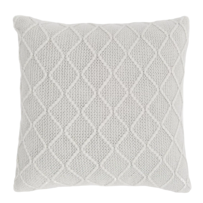 Throw Pillow with Knit Geometric Pattern