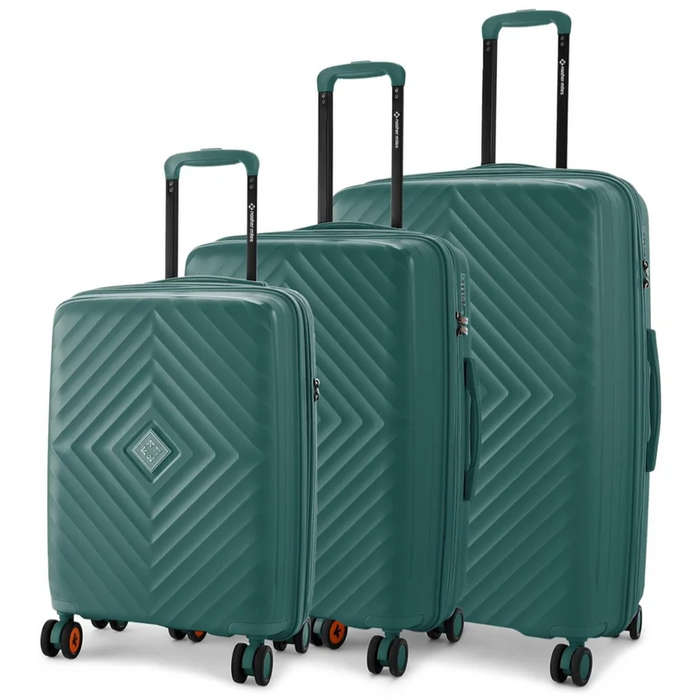 Nasher Miles Antwerp TSA Lock & Expander Hard-Sided Polypropylene Set of 3 Dark Green Small, Medium & Large Trolley Bags (55, 65 & 75 Cm)