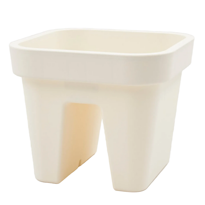 Double Balcony Garden Plastic Pot White