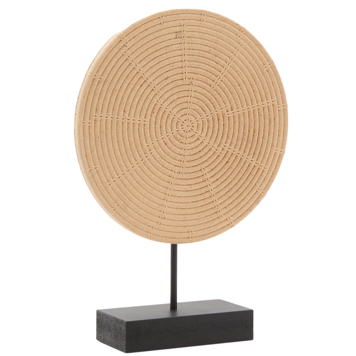 Woven Wood Disc Decorative Object