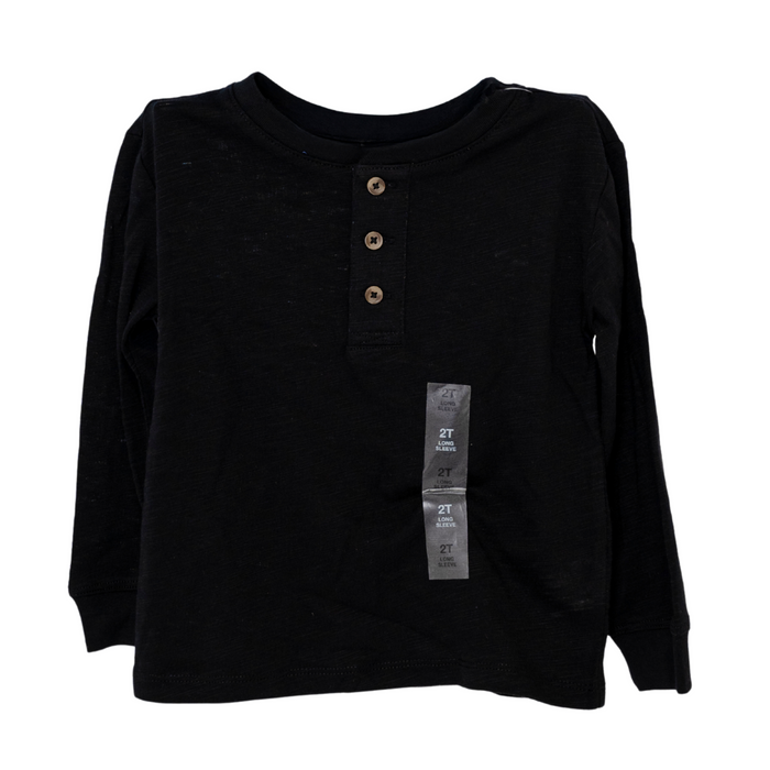 Epic Threads - Little Boys Solid Henley Long Sleeves Shirt Deep Black (2)