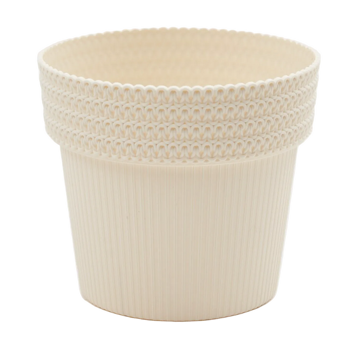 Braided Knit Patterned Plastic Plant Pot