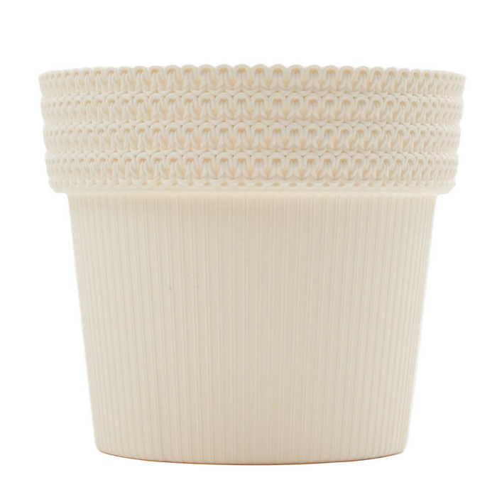 Braided Knit Patterned Plastic Plant Pot