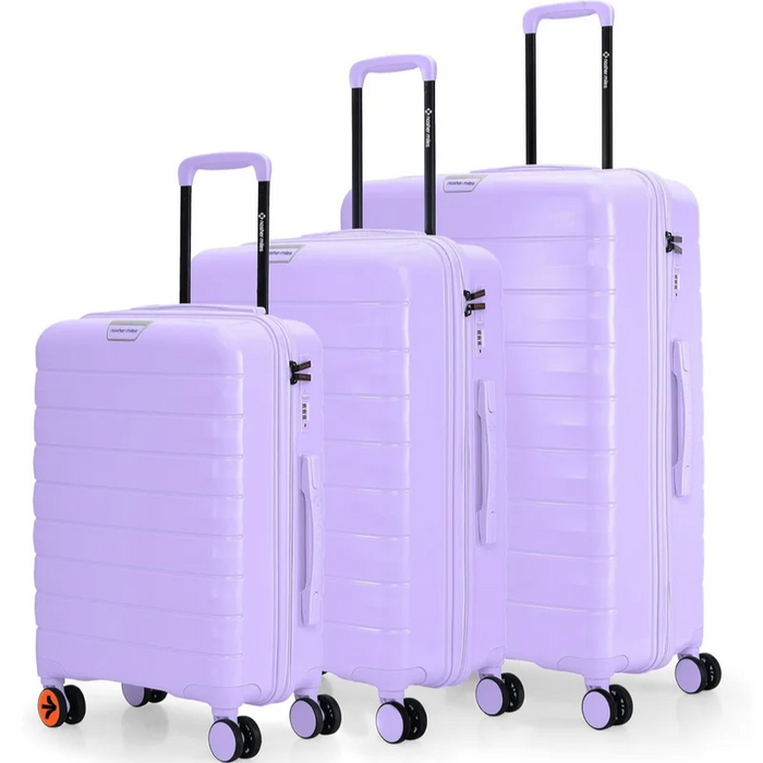 Nasher Miles Vienna Hard-Sided Polypropylene Luggage Set of 3 Purple Trolley Bags (55, 65 & 75 cm) Small, Medium & Large