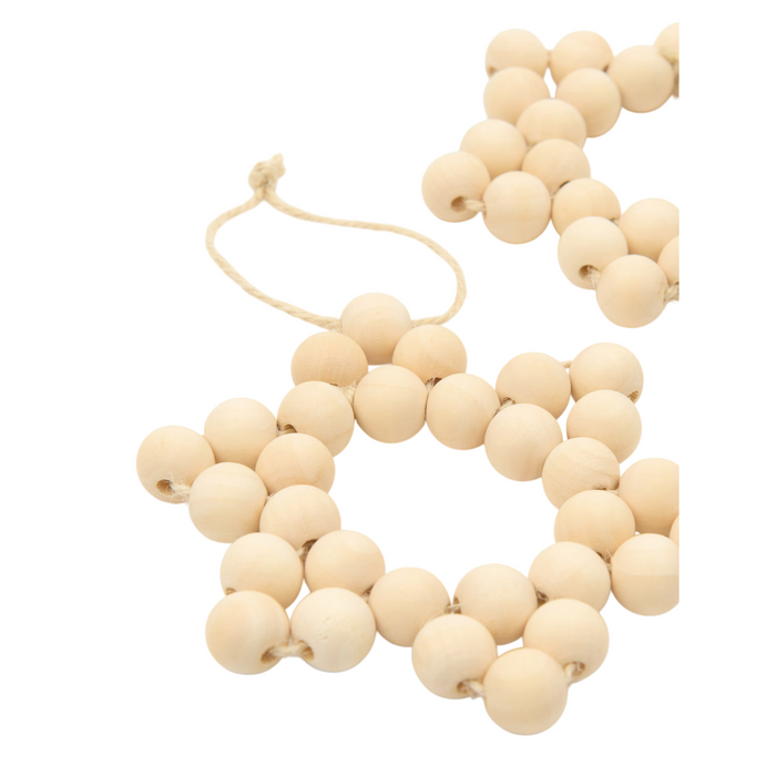 4-Pcs Wooden Beads Star Decoration