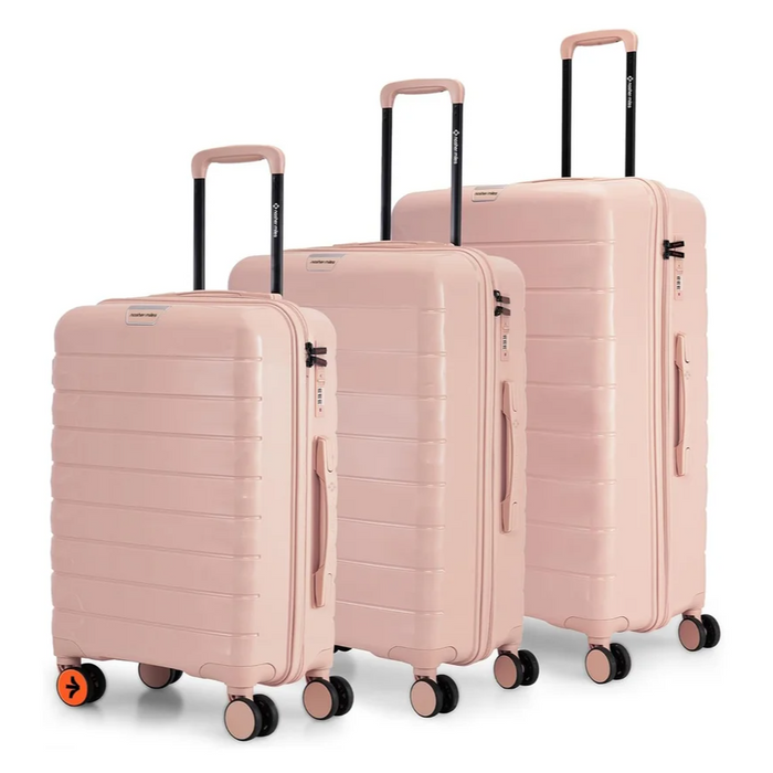 Nasher Miles Vienna Hard-Sided Polypropylene Luggage Set of 3 Peach Trolley Bags (55, 65 & 75 cm) Small, Medium & Large