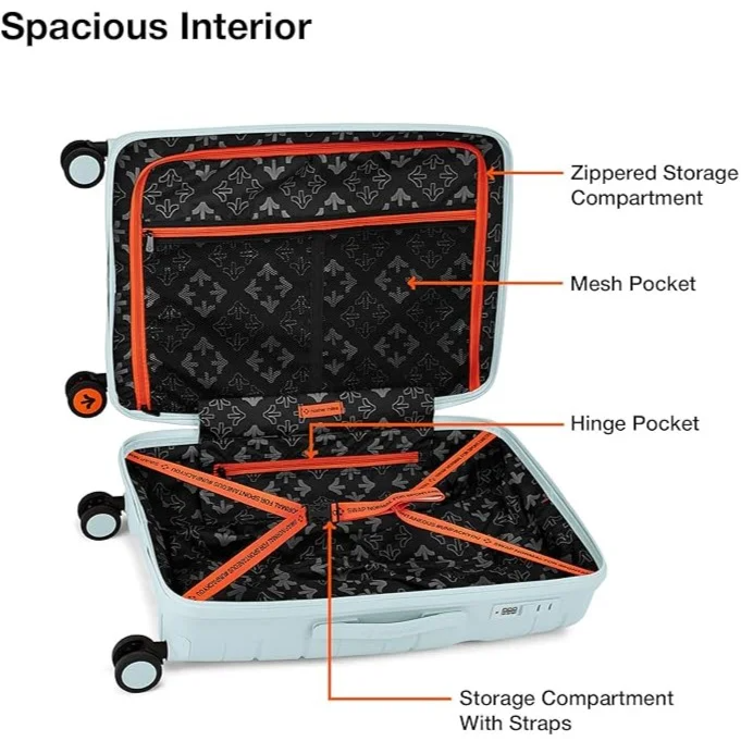 Nasher Miles Paris Hard-Sided Polypropylene Luggage Set of 2 Pastel Green Trolley Bags (55 & 65 Cm) Small & Medium