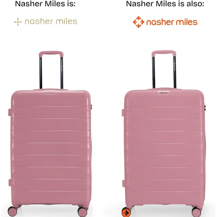 Nasher Miles Vienna Hard-Sided Polypropylene Check-in Luggage Pink 24 Inch |65cm Trolley Bag Medium