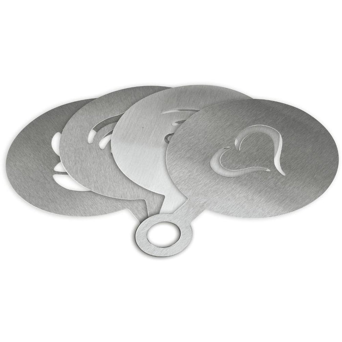 4-Pcs Stainless Steel Coffee Stencils