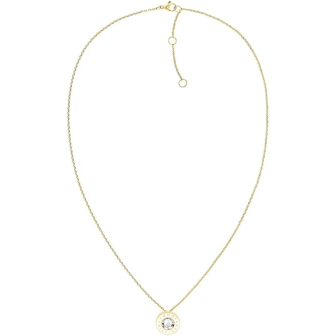 Tommy Hilfiger Women's Ionic Plated Thin Gold Steel and Crystal Necklace - 2780801