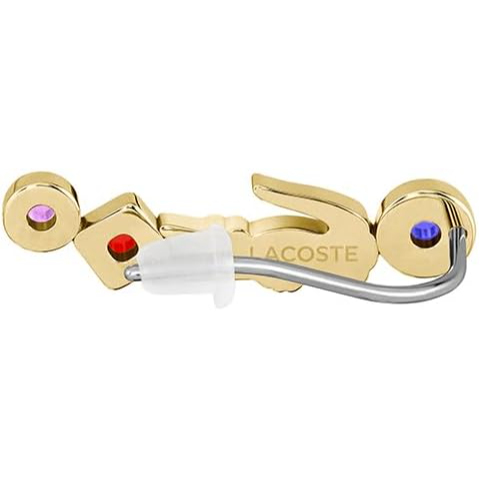 Lacoste Women's Ionic Plated Thin Gold Steel and Multicolor Stone Earrings - 2040336