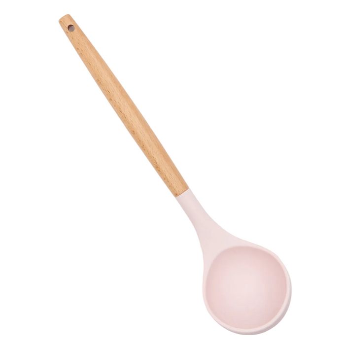 Silicone Ladle Wooden Handle Pink