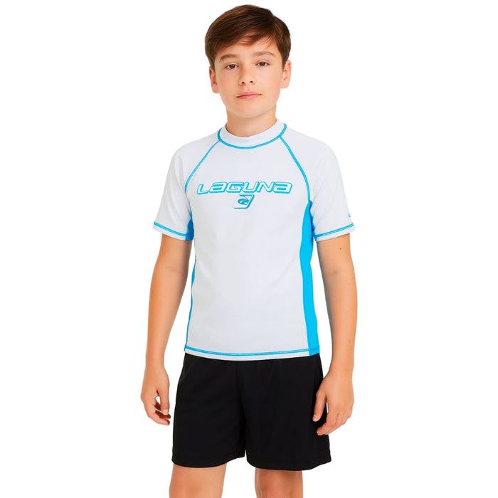 Laguna - Boys' Short Sleeve Athletic Rash Guard Swim Top