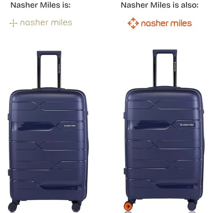 Nasher Miles Paris Hard-Sided Polypropylene Luggage Set of 3 Navy Blue Trolley Bags (55, 65 & 75 Cm) Small, Medium & Large