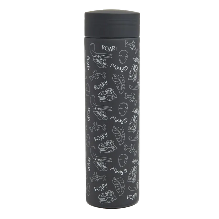 Stainless Steel Flask Black Dinosaur Design