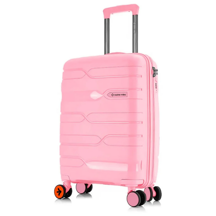 Nasher Miles Paris Hard-Sided Polypropylene Check-in Luggage Pink 24 inch | 65 Cm Medium Trolley Bag