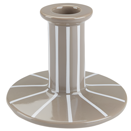 Grey/White Stoneware Candleholder