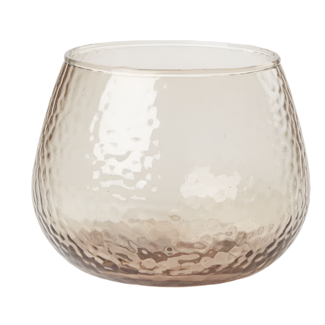 Textured Glass Tealight Holder 10 x 8 cm