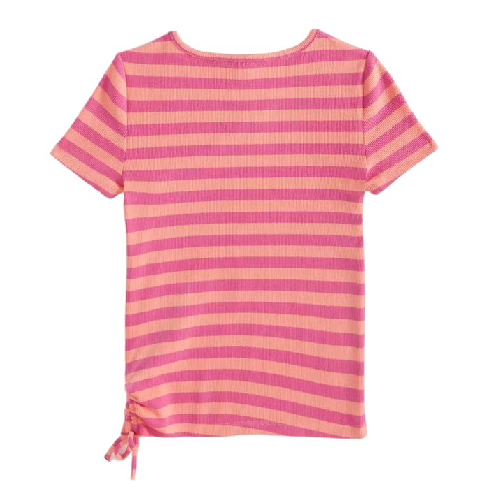 Epic Threads - Big Girls Kelsey Short-Sleeve Striped Faux-Wrap Top (14-16)