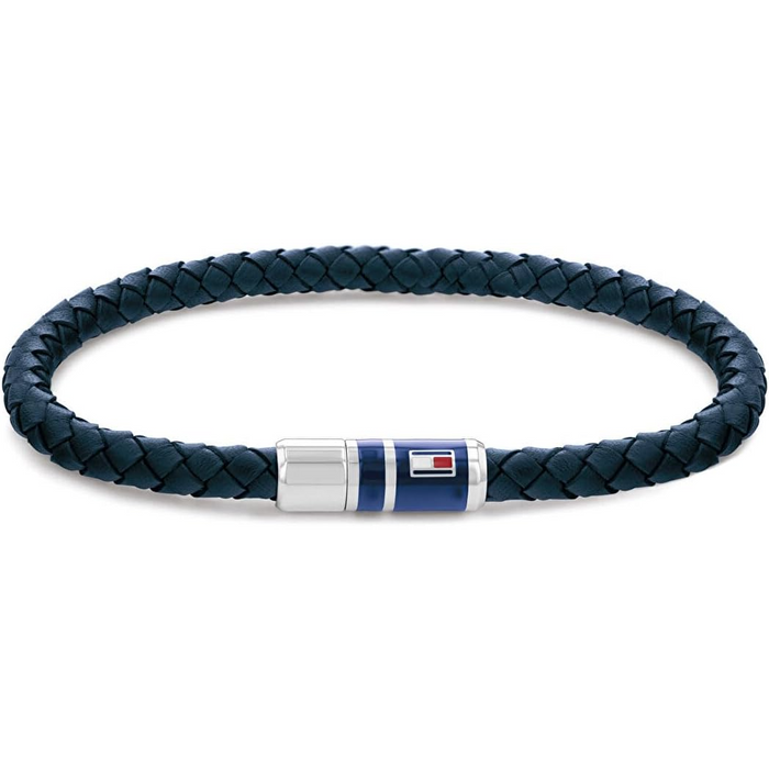 Tommy Hilfiger Men's Stainless Steel Blue Leather Bracelet - 2790294