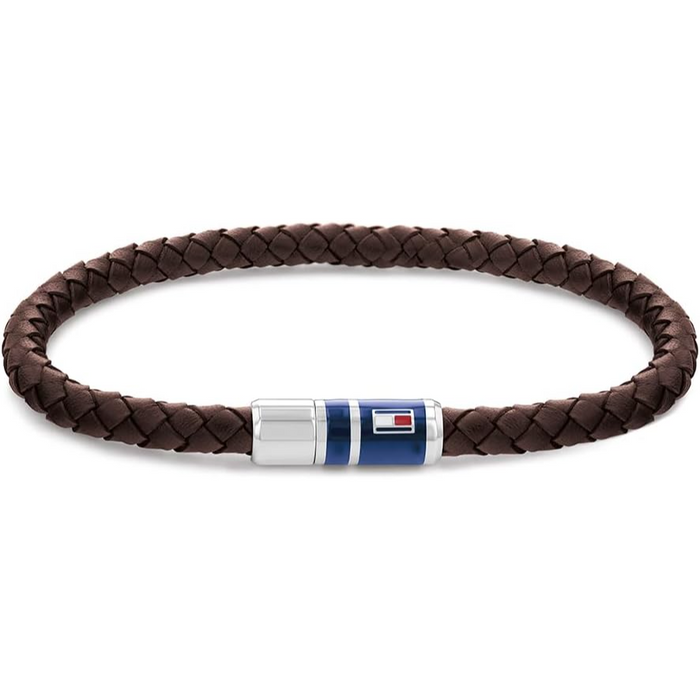 Tommy Hilfiger Men's Stainless Steel Brown Leather Bracelet - 2790295