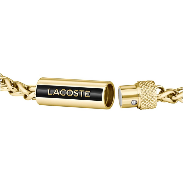 Lacoste Men's Ionic Plated Thin Gold Steel Bracelet - 2040338