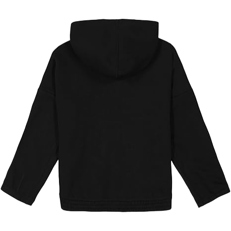 Calvin Klein - Big Girls Shimmer Oxford Zip Front Hoodie Black Medium (8-10)