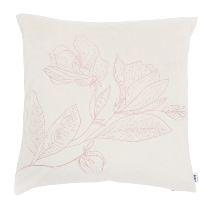 Floral Line-art Embroidery Pillowcase