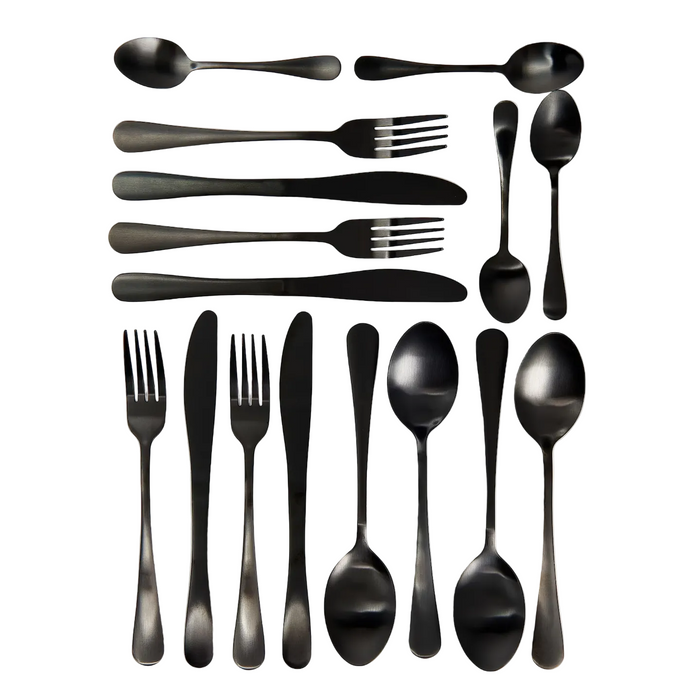 16-Pcs. Stainless Steel Cutlery Set Black