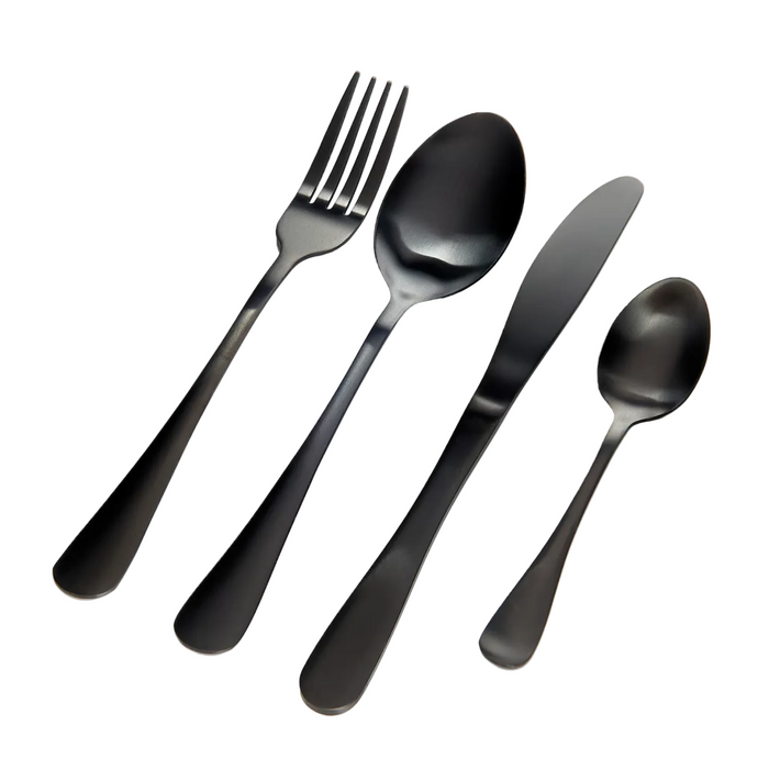 16-Pcs. Stainless Steel Cutlery Set Black
