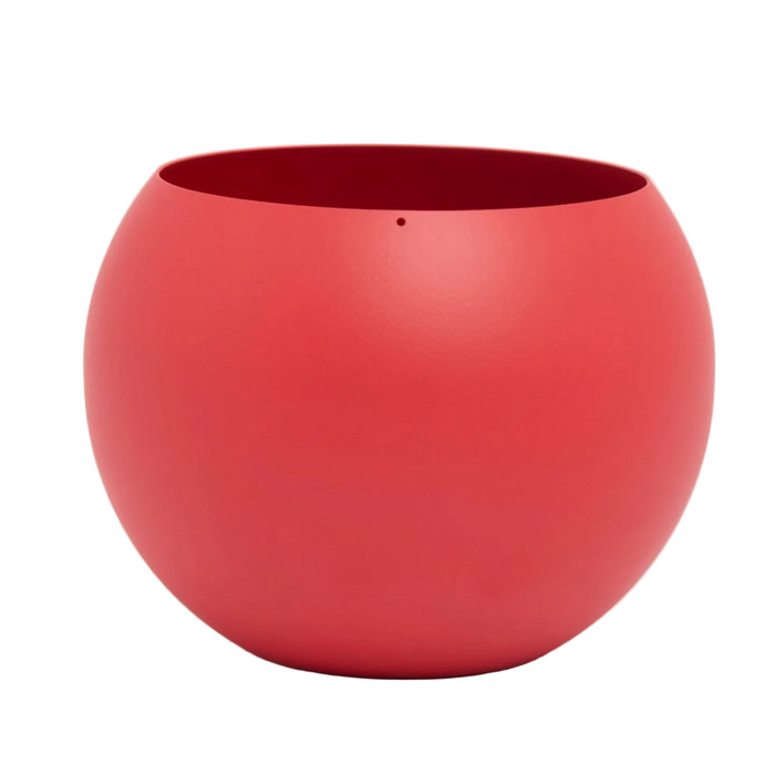 Metal Red Bowl Plant Pot
