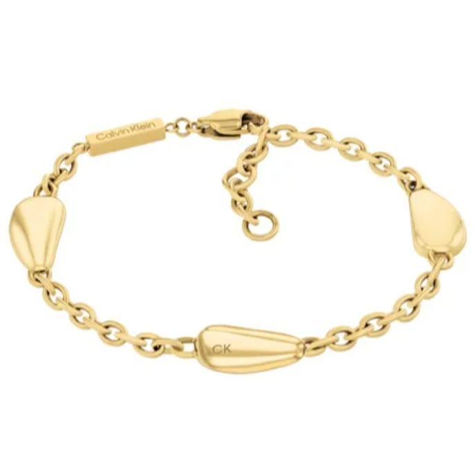 Calvin Klein Women's Ionic Plated Thin Gold Steel Bracelet - 35000604
