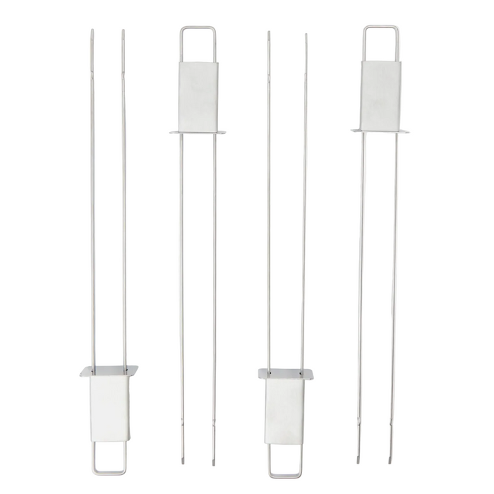 4-Pcs Steel Grill Sticks with Ribbers