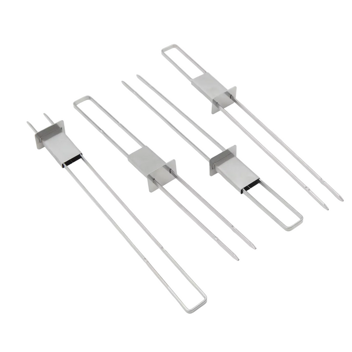 4-Pcs Steel Grill Sticks with Ribbers