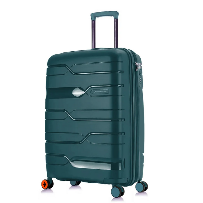 Nasher Miles Paris Hard-Sided Polypropylene Check-in Luggage 24 inch | 65 Cm Dark Green Trolley Bag Medium