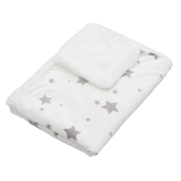 Baby Blanket with Light Grey Star Design