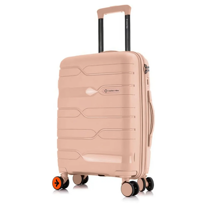 Nasher Miles Paris Hard-Sided Polypropylene Check-in Luggage Peach 28 Inch|75 Cm Spinner Trolley Bag, Large