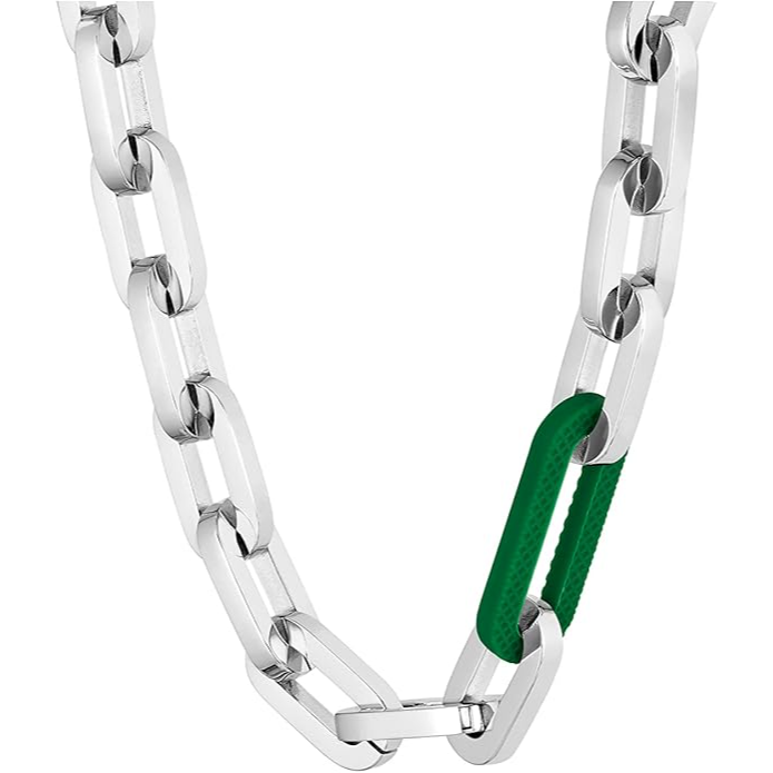 Lacoste Men's Stainless Steel Green Silicone Bracelet - 2040103