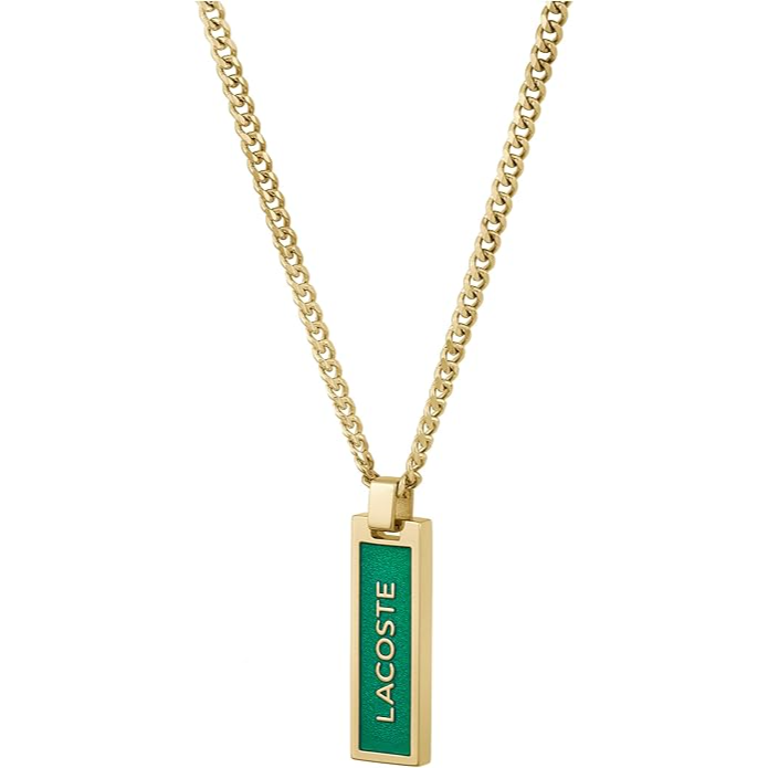 Lacoste Men's Ionic Plated Gold Steel Necklace - 2040325